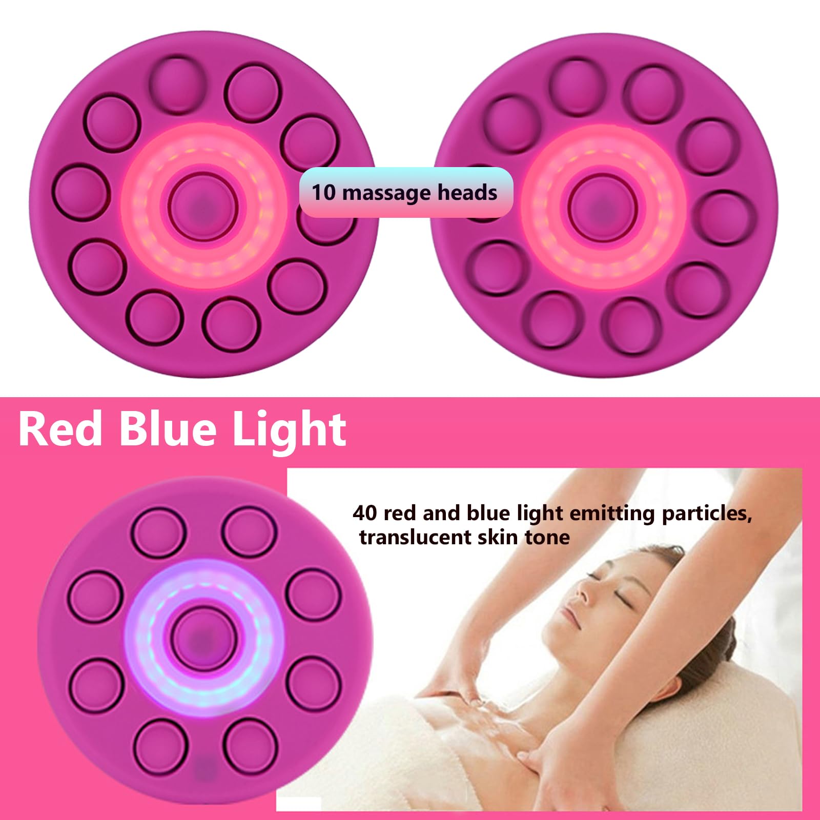 Buhelyc Masseur Mammaire Machine de Massage Confortable de Vibration Intelligente Outil de Massage réglable pour agrandissement du Sein(Color:Violet)