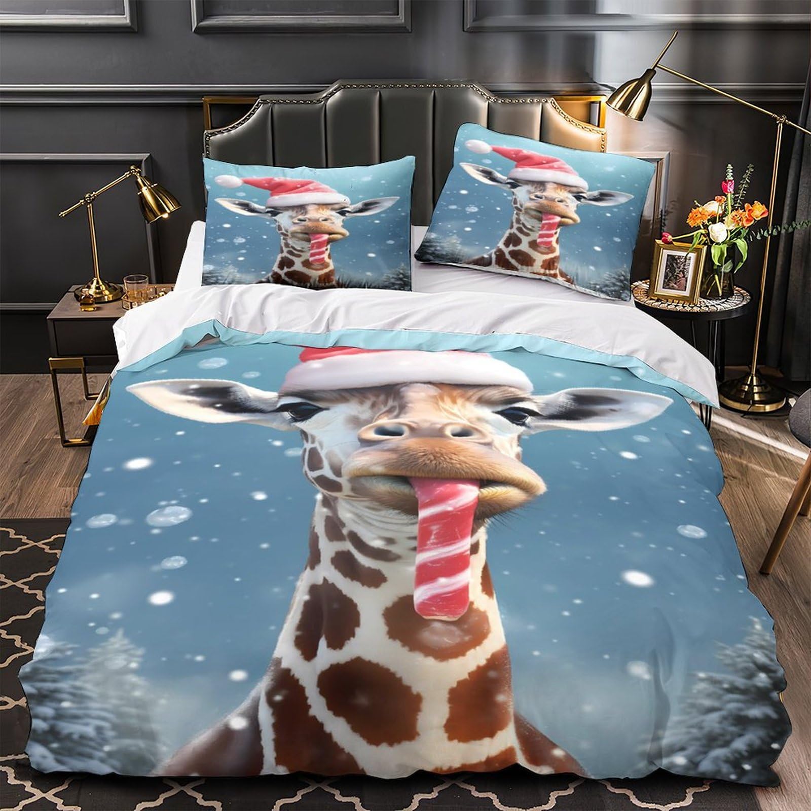 Chien de Noël housse de couette double 200x200cm, le cadeau idéal pour garçon