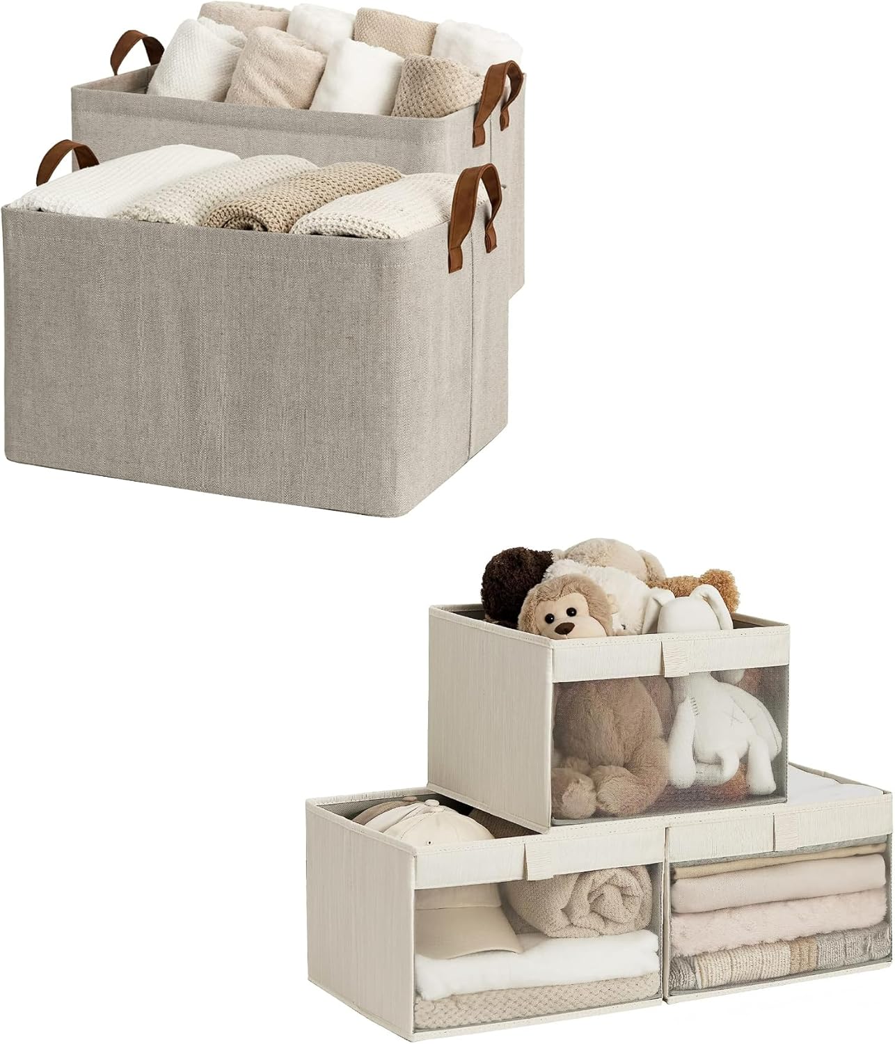 StorageWorks 45L Extra Large Fabric Storage Bins and Closet