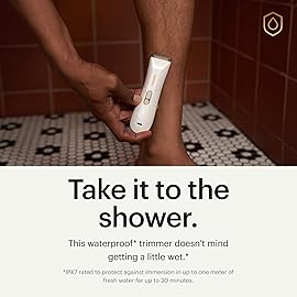 MANSCAPED The Lawn Mower 5.0 Ultra Men\'s & Women\'s Groin & Body Hair Trimmer - Dual-Head SkinSafe Trimmer & Foil Blades, Waterproof Wet/Dry Groomer, USB-C Rechargeable with Travel Case, White