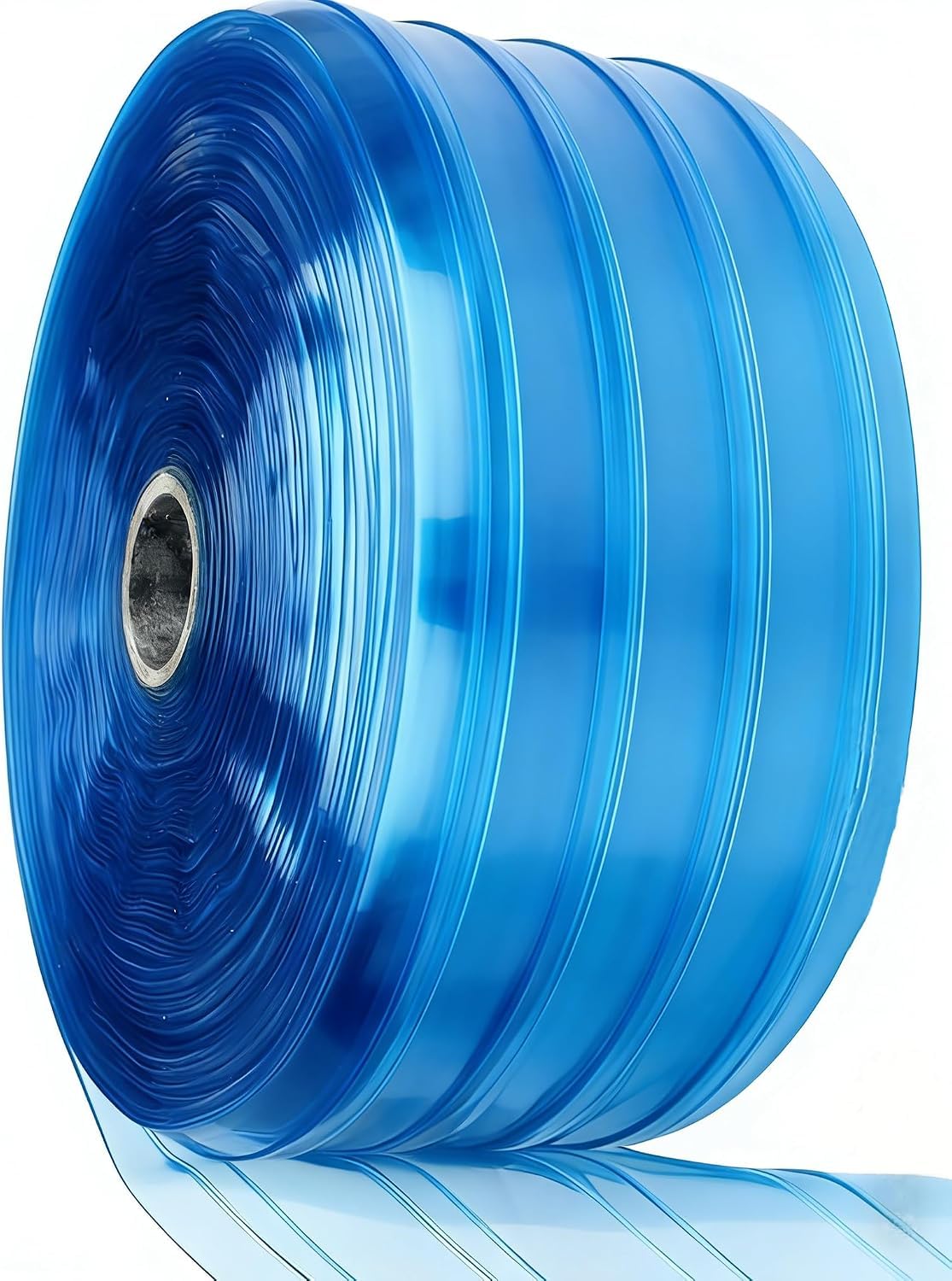 Ribbed Blue PVC Strip Curtain 7" Width x 1200" Height - Walk-in Cooler and Freezer Door Strips Plastic Vinyl Warehouse Flap Doors for Temperature Management Anti-Scratch Door Curtain AP1474
