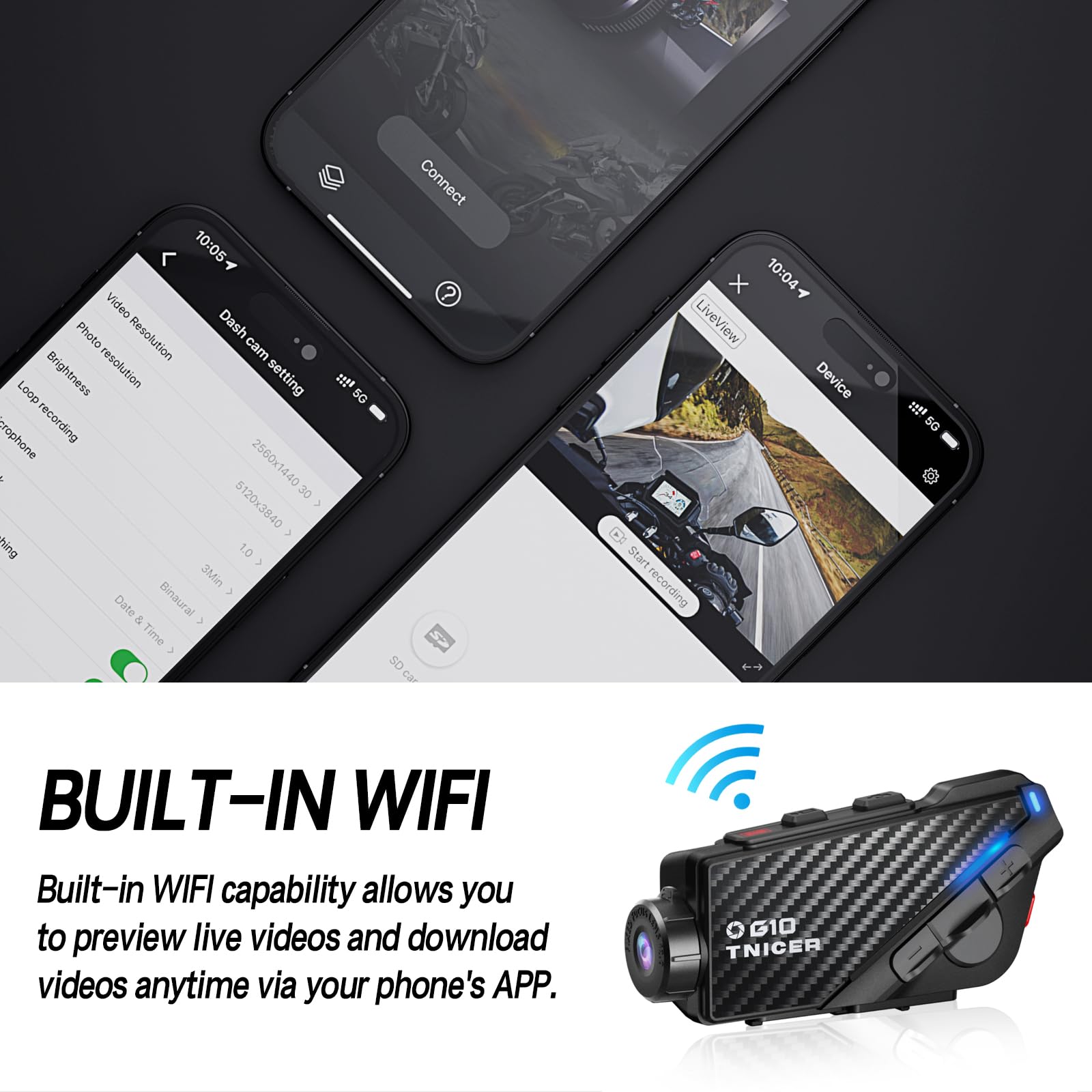 TNICER G10 カメラ付きインカム Amazon.com: TNICER Motorcycle Bluetooth Headset with Camera