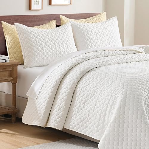 Miniatura 31 de HORIMOTE HOME Juego de Edredón Tamaño Queen Azul Acero - Colcha de Microfibra Suave con 2 Fundas, Cobertor Geométrico Ligero y para Todas las Azul