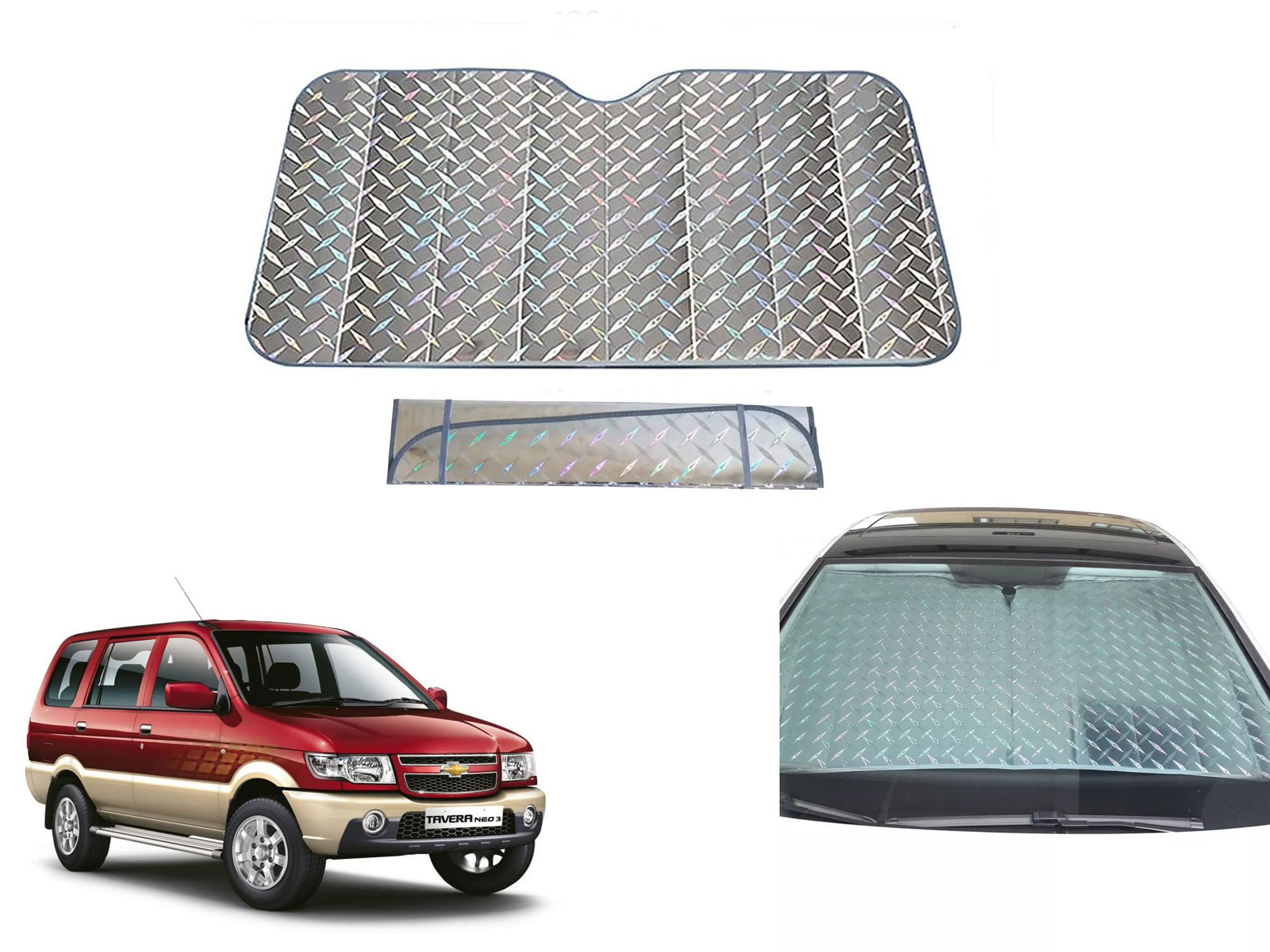 Auto Pearl Car Windshield 5 Layer Sun Shade Front Window Sunshade Cover Blocks UV Rays Reflecting Foldable Aluminum Sunshade ((133 x 70) c.m.) Compatible with Trax|Check Size