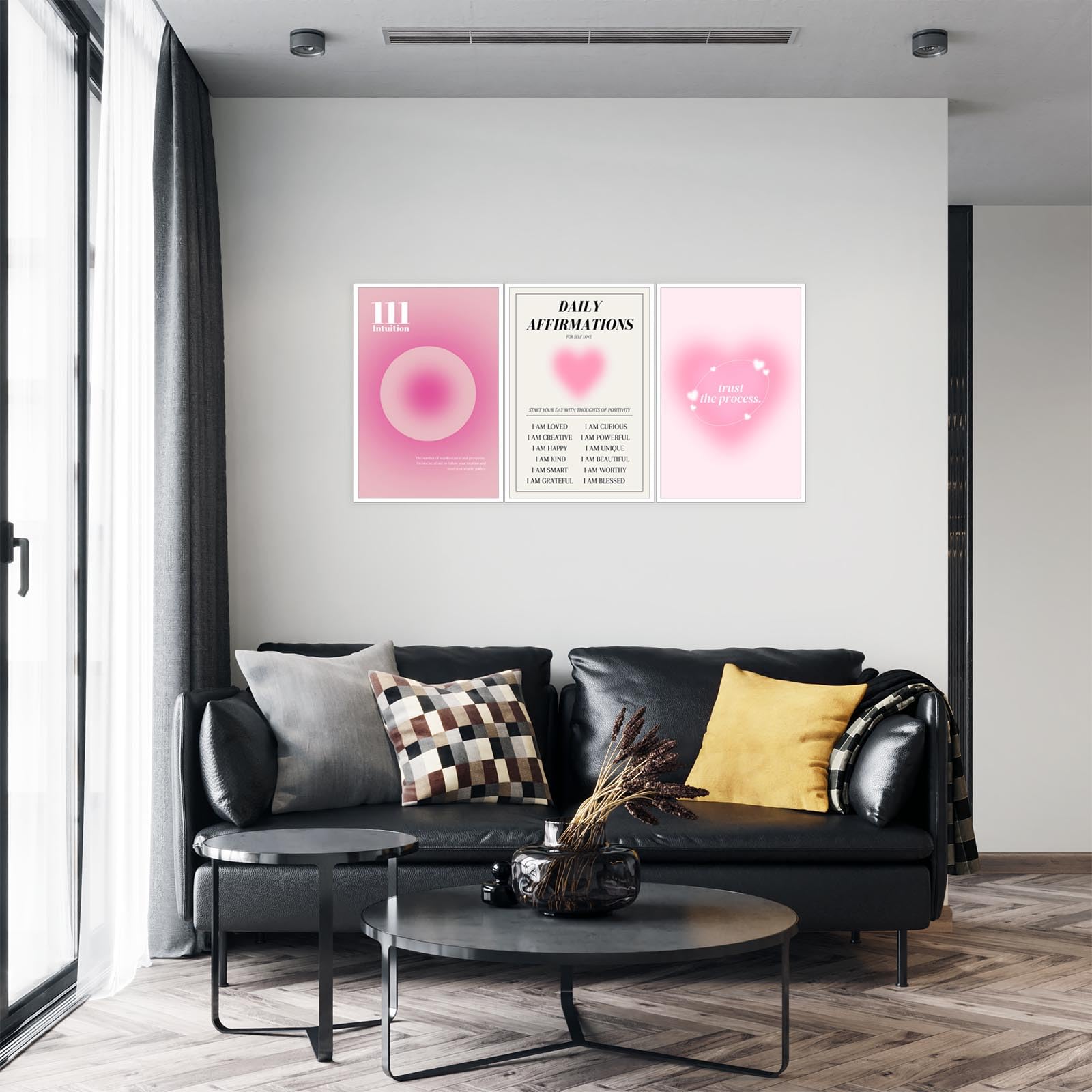 Drimiler Set 3 Stampe Da Parete Con Numeri D'Angelo – Poster Motivazionali Minimal Con Cuore Pastello, Decorazione Moderna Per Soggiorno E Camera, 40,6x61 Cm