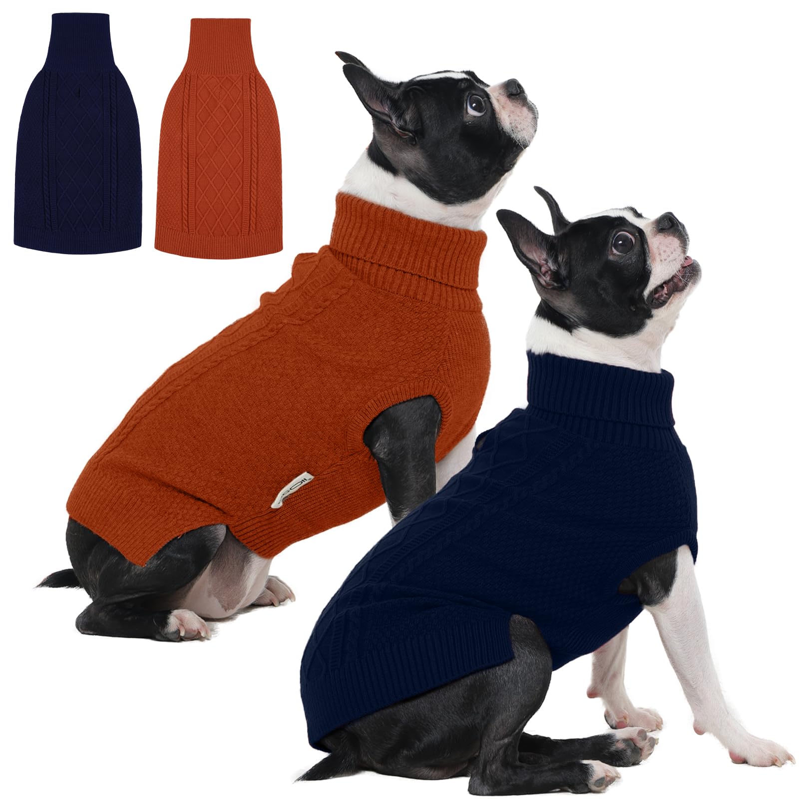 Chandails pour chien léger et confortable IECOii lot de 2 tricots pour bouledogue