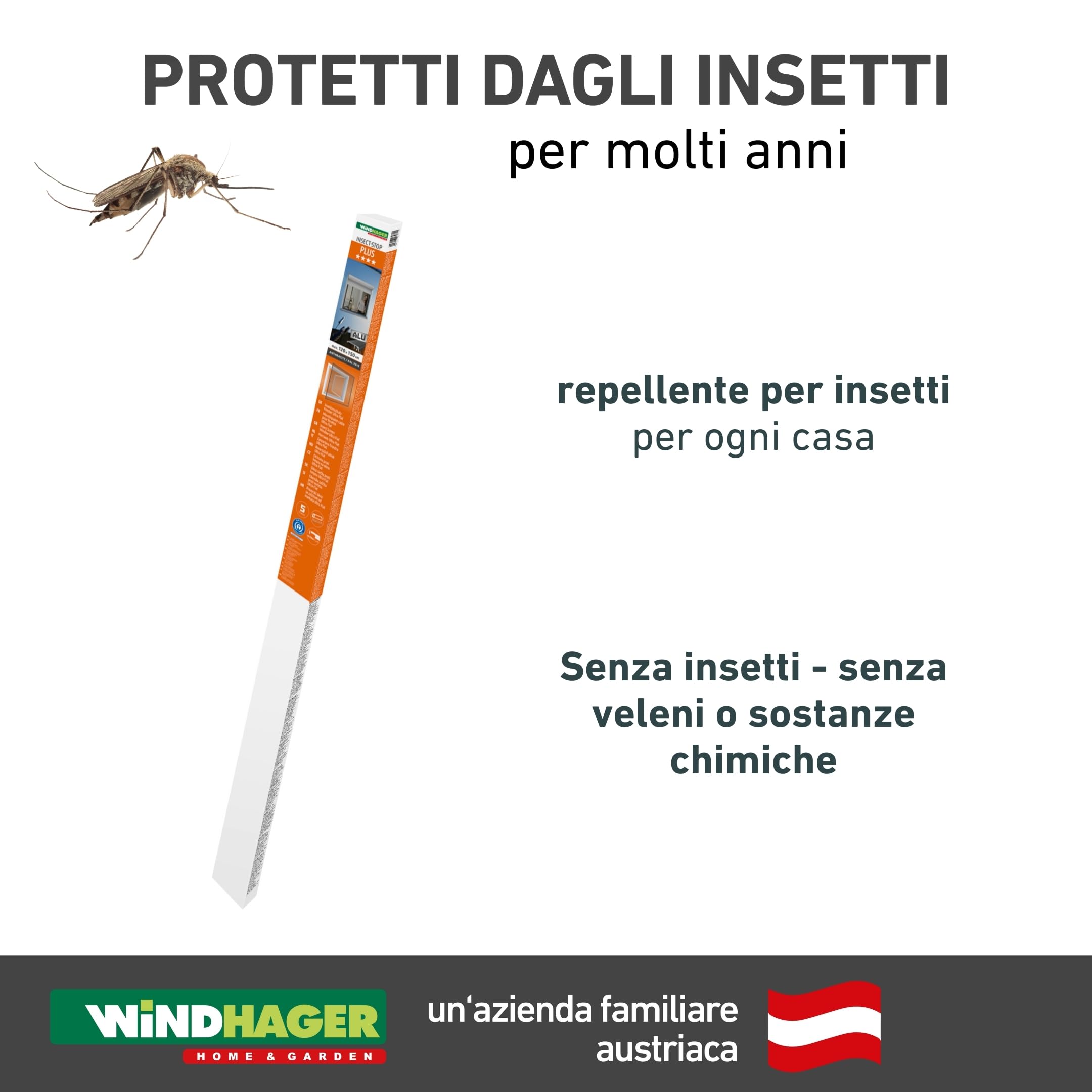 Windhager Zanzariera con Telaio in Alluminio per finestre, 100 x 120 cm, Bianco