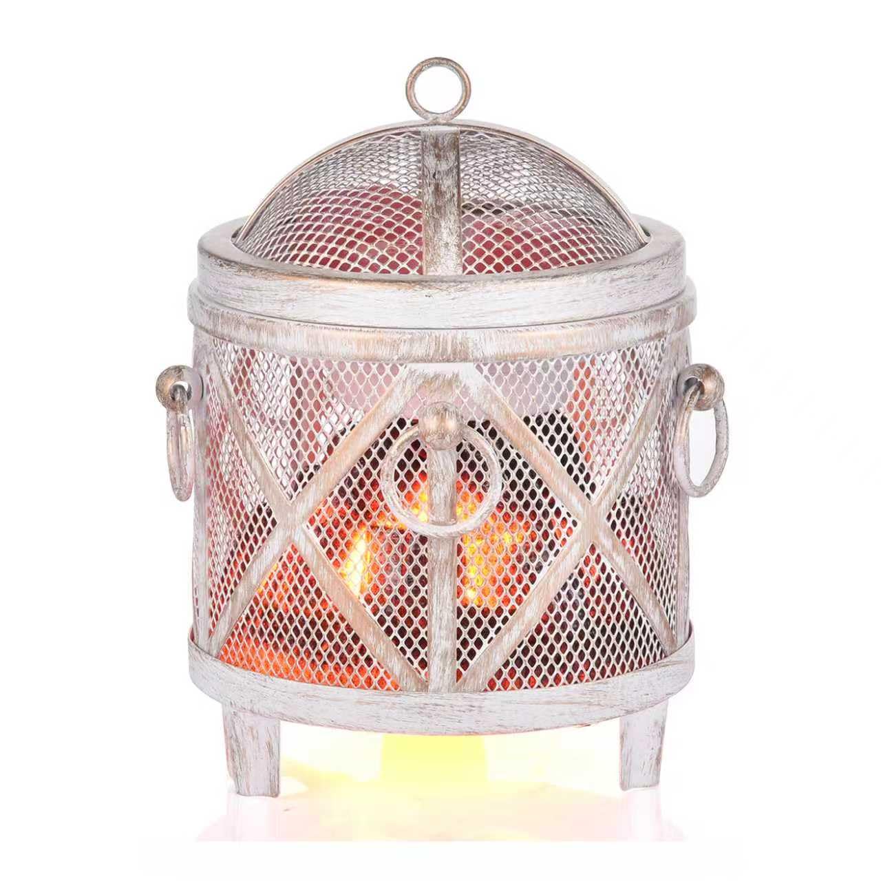 Wax Lume Vintage Electric Wax Melt Warmer, 4-in-1 Decorative Burner with 360° Visible Flame, Energy-Saving Home Fragrance Warmer for Wax Melts, Oils & Drinks, 18W Safe Metal