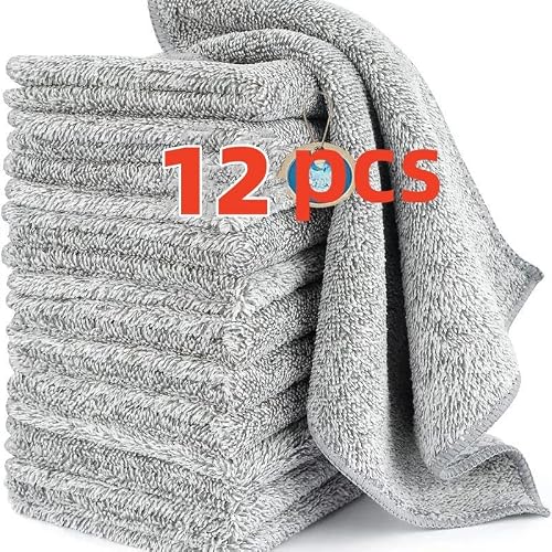 Untlane 12pack Ultra-Fine Microfiber Cleaning Cloth - Versatile Cloth for Kitchen Towels, Dish Towels,Absorbent Cleaning Towel for Cars&t Kitchen Dish Rags for Washing Dishes,Window,(11.8x11.8inch)