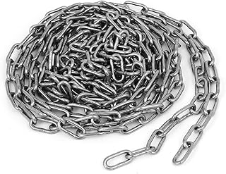 Aexit Pet Training Material Handling Products Clothes Hanging 304 Stainless Steel Coil Chain Silver Coil Chains Tone M2x10Ft
