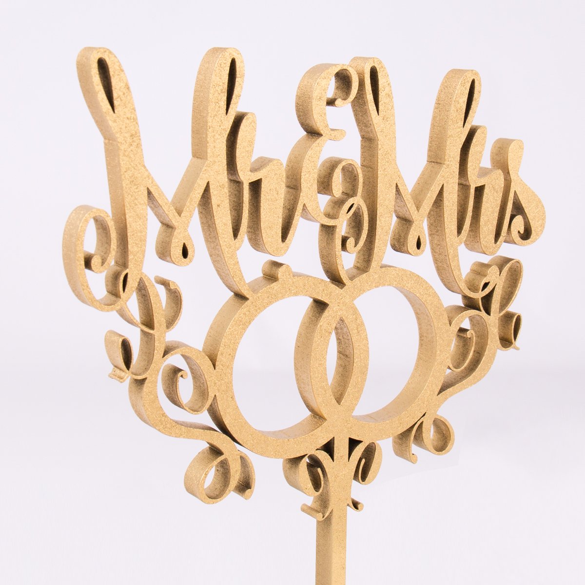 KLEINLAUT 3D-Schriftzug Cake Topper Mr. & Mrs. mit Ringen in Größe: 25 x 29,5 cm - Dekobuchstaben - 32 Farben zur Wahl - Pastell Lila