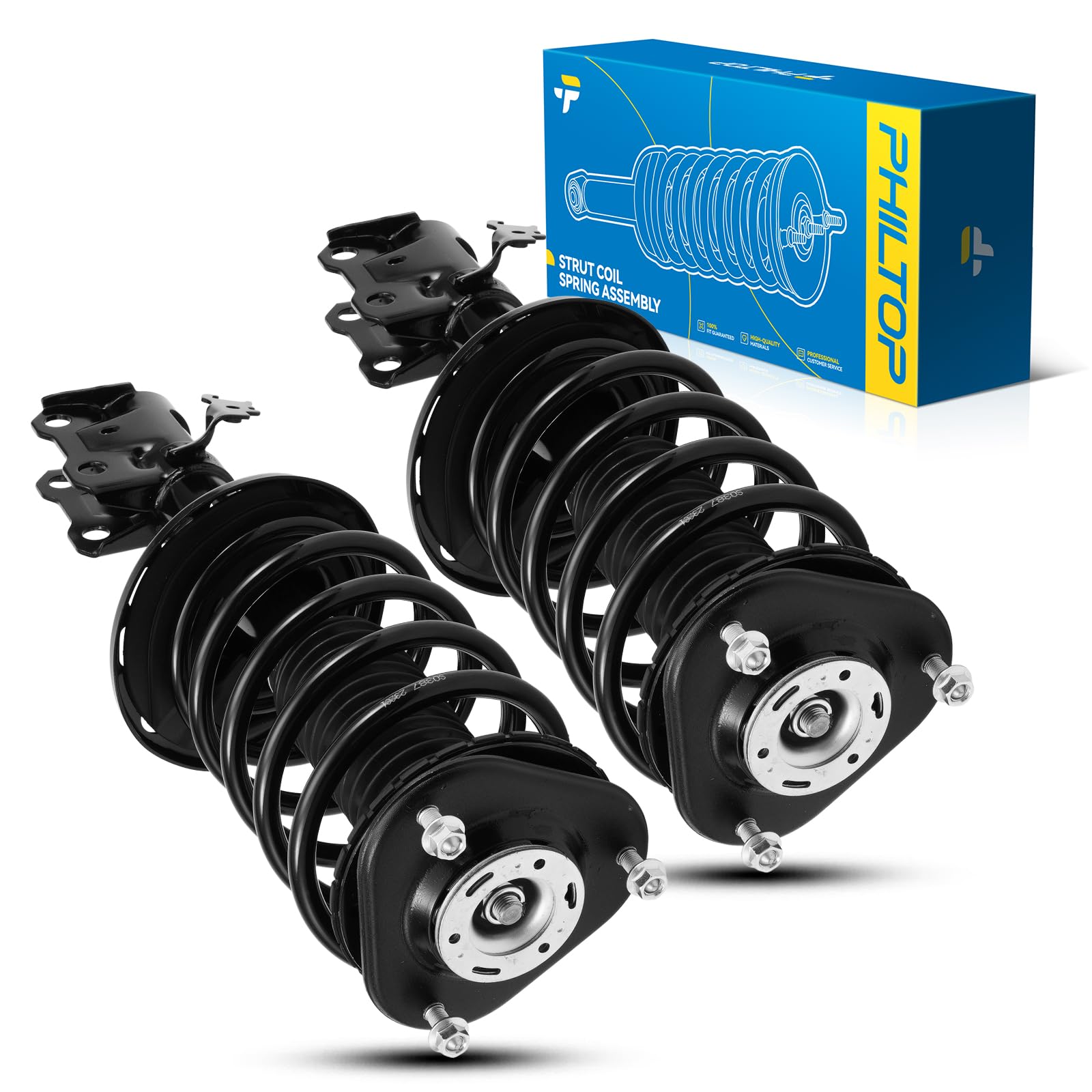PHILTOP Front Struts for Prius 2010-2015 1.8L, Shock Absorber Complete Suspension 172688+172689, Struts with Coil Spring Assemblies SAA881 2 Pcs