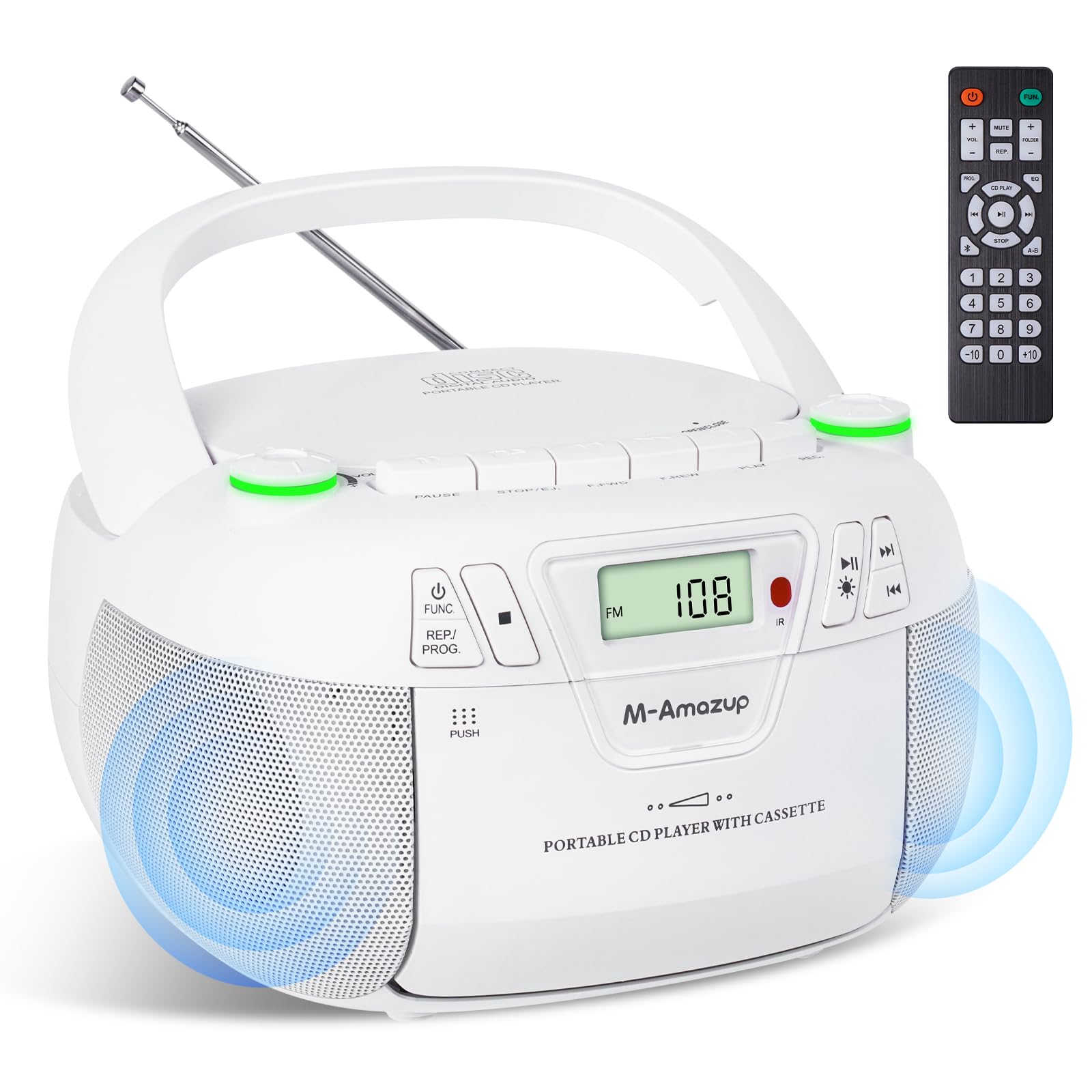 Amazon.com: M-Amazup Boombox CD Player Portable Cassette Player