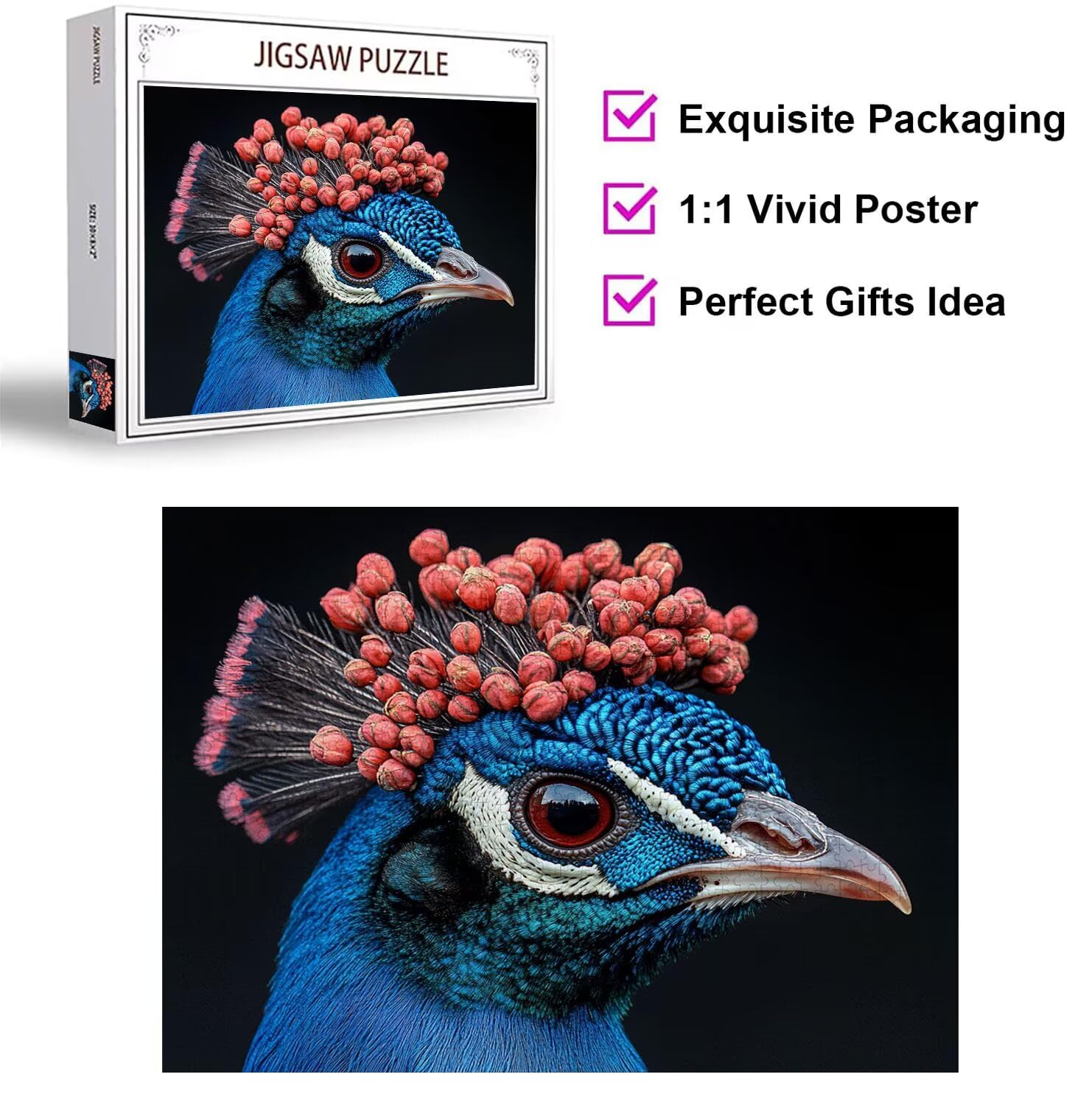Puzzle 2000 Pezzi Paone Puzzle Classici per Gioco Familiare, n-379 | Impossibile Puzzles, Intrattenimento Creativo, Rilassamento Intelligence, Regalo per Amore e Amico, Decorazioni Casa, Animali