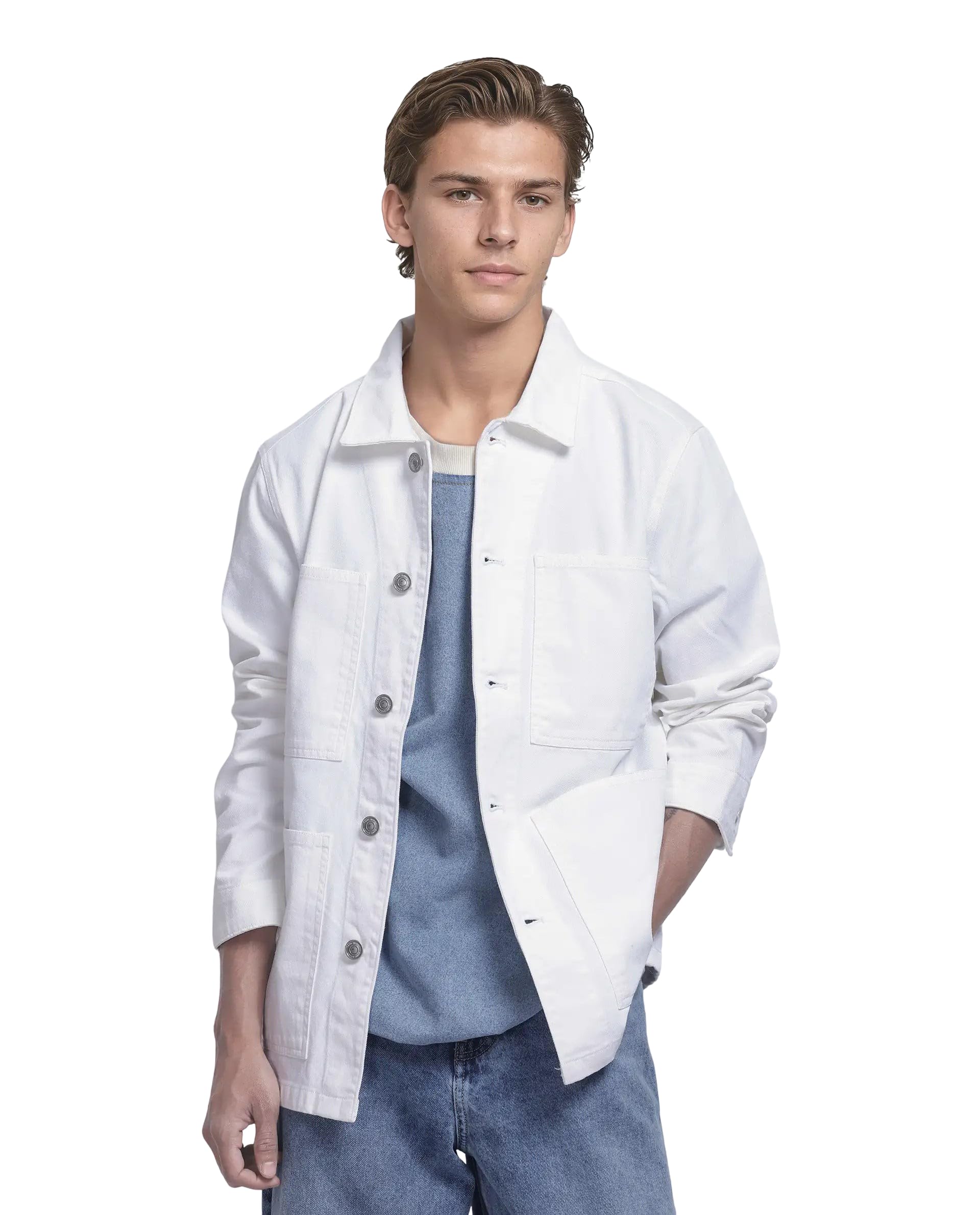 rare rabbit Men's Brond White Cotton Plain Regular Fit Full Sleeve Spread Collar Jacket-picture-11