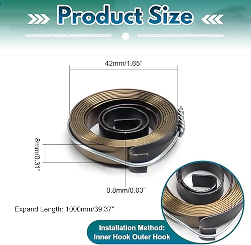 Miniatura 3 de MroMax 1 resorte de prensa de taladro, diámetro exterior de 1.65 pulgadas, 0.31 pulgadas de ancho, 0.03 pulgadas de grosor, longitud de expansión