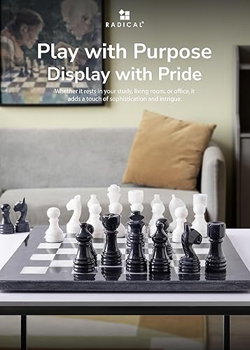 Miniatura 5 de Radicaln Juego de mesa de ajedrez de mármol completo hecho a mano en blanco y negro juego completo de mesa de ajedrez Staunton Marble Tournament