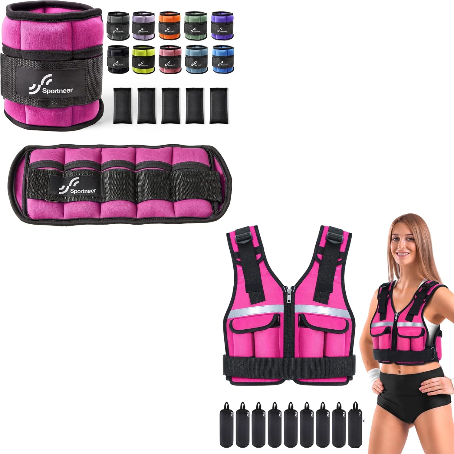 Adjustable Ankle Weights and Weighted Vest 18lbs