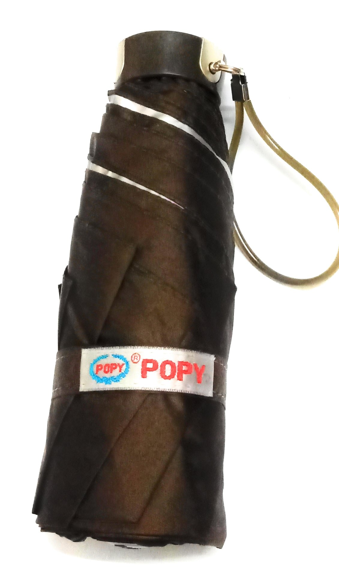 Popy 5 Fold Dark Green with Silver Coating Pocket Size Folding Umbrella