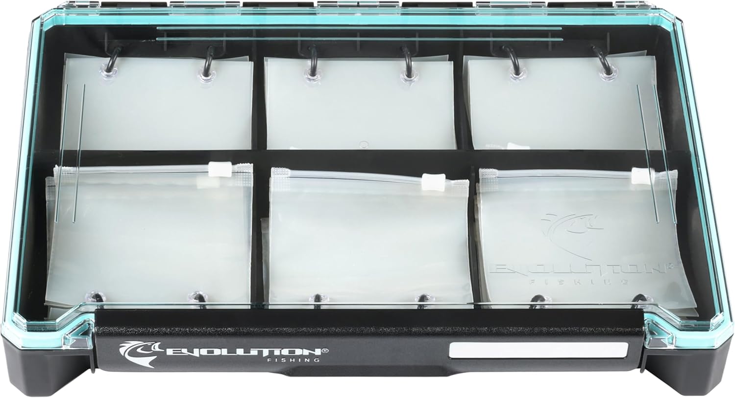 Evolution Fishing BallistiX Blade Runner Tackle Tray - Waterproof, Spinnerbait & Buzzbait Storage, 30 Rust-Resistant Baggies, 6 Sections, Fits 3700 Tackle Box, QuikLatch