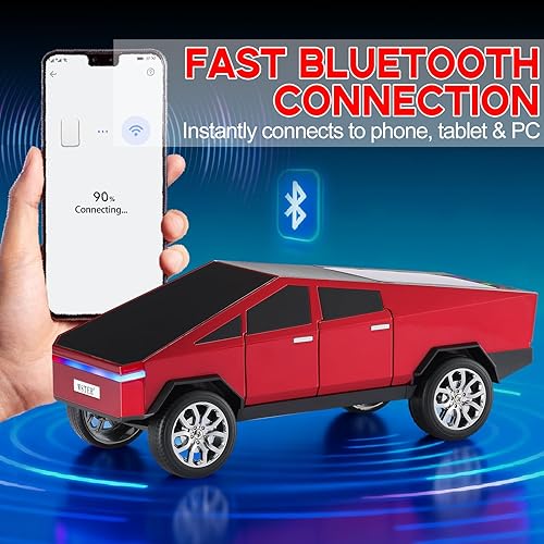 Miniatura 3 de Future Style Pickup Truck Replica Altavoz Bluetooth - Modelo inalámbrico portátil con pantalla de visualización, sonido HD, emparejamiento estéreo