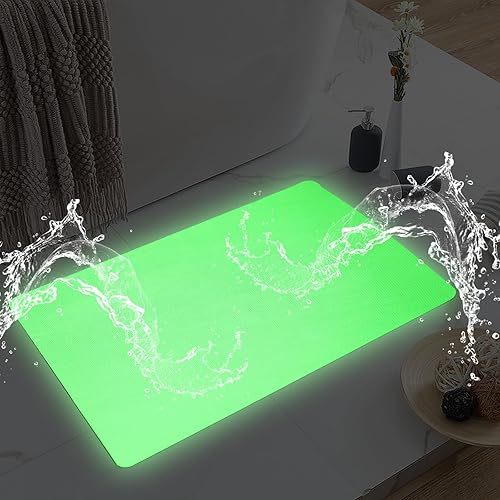 Alfombra de baño, calcomanías para bañera, alfombrillas de baño, 2 unidades, fluorescencia, fácil de limpiar, 15.7 x 11.8 pulgadas