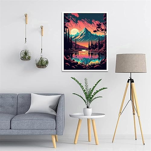 Miniatura 9 de Eiazuiks Kits de pintura de diamantes para adultos, puesta de sol 5D DIY kits de arte de diamantes de perforación completa para regalo, decoración