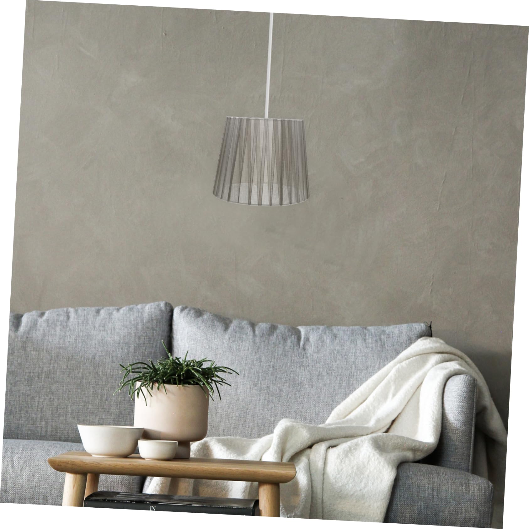 Levemolo Indoor Light Cover Ceiling Light Cover Lamp Shades Light Fixtures Lampshade Desk Lamp Cover Bedroom Light Shades for Ceiling Lamp Shade Replacement Snow Gauze Belt Grey