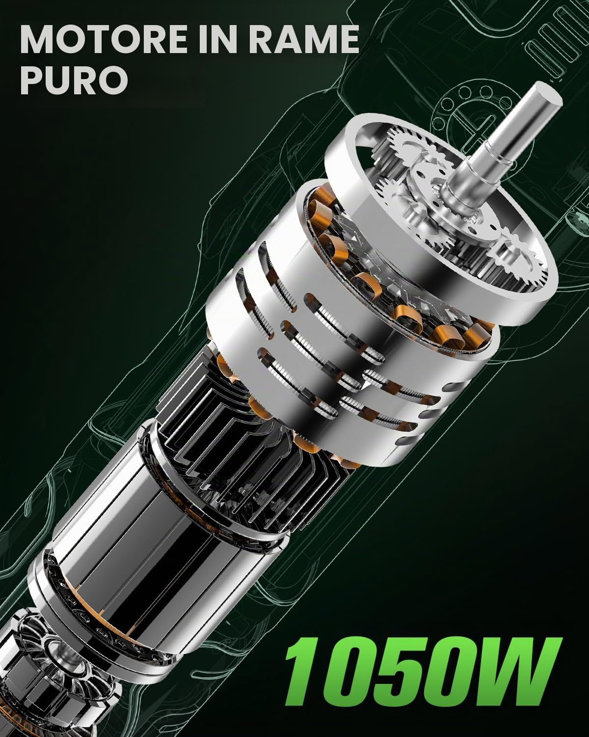 Ginour Lucidatrice Rotorbitale 1050W per auto, 6 velocità regolabili (2000-6400 OPM), lucidatrice auto con impugnatura a D e maniglia laterale, platorello da 150 mm / 6 pollici