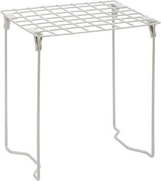 Honey-Can-Do Stackable Steel Wire Locker Shelf, Silver Metal Storage Rack Organizer, Heavy Duty Height Adjustable School & Gym Locker Insert, Space-Saving Utility Shelving
