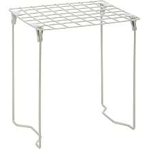 Honey-Can-Do Stackable Steel Wire Locker Shelf, Silver Metal Storage Rack Organizer, Heavy Duty Height Adjustable School & Gym Locker Insert, Space-Saving Utility Shelving
