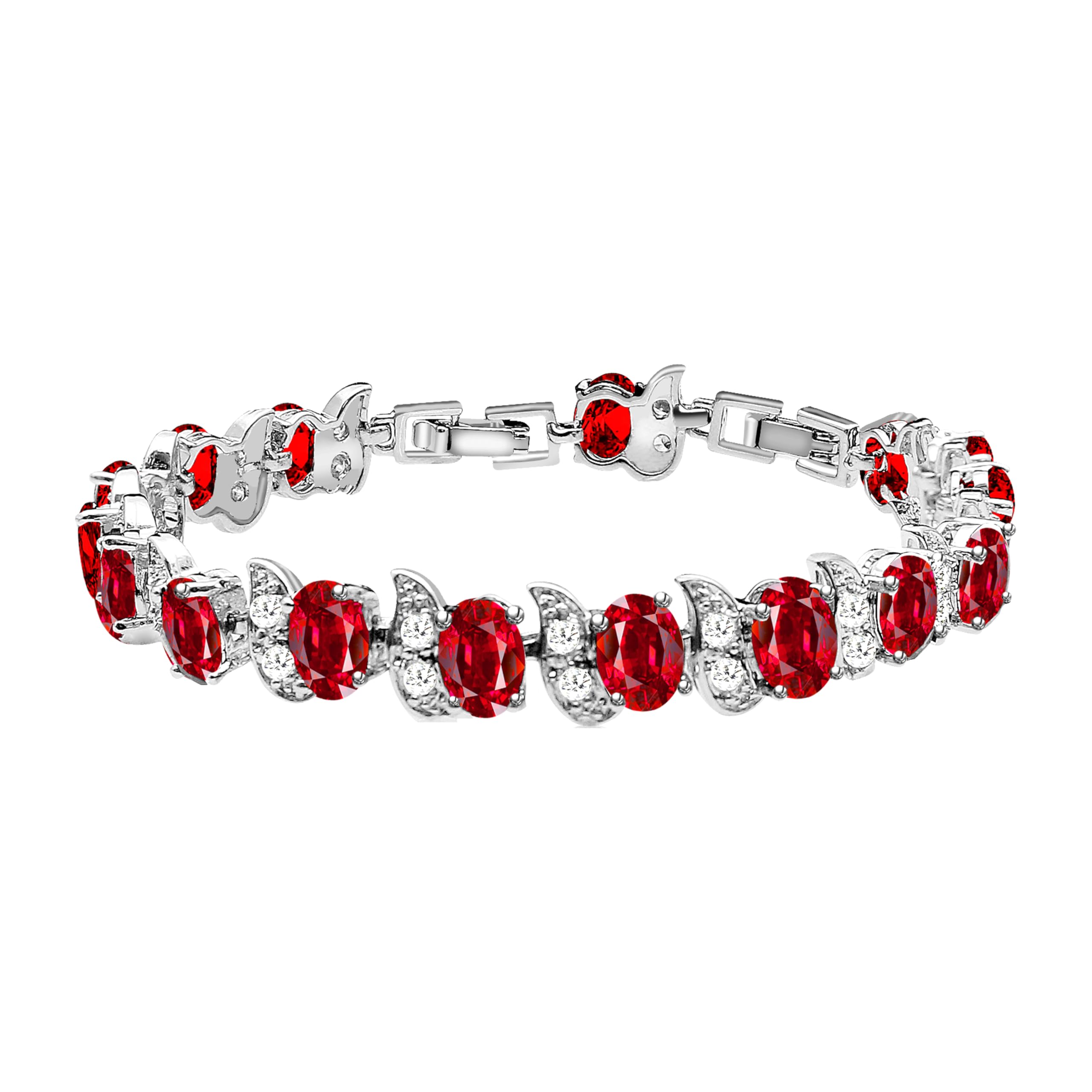 LMXXVJ Fashion Tennis Bracelet Created Emerald White Gold Plated Charm Bracelet Gifts Jewelry for Women