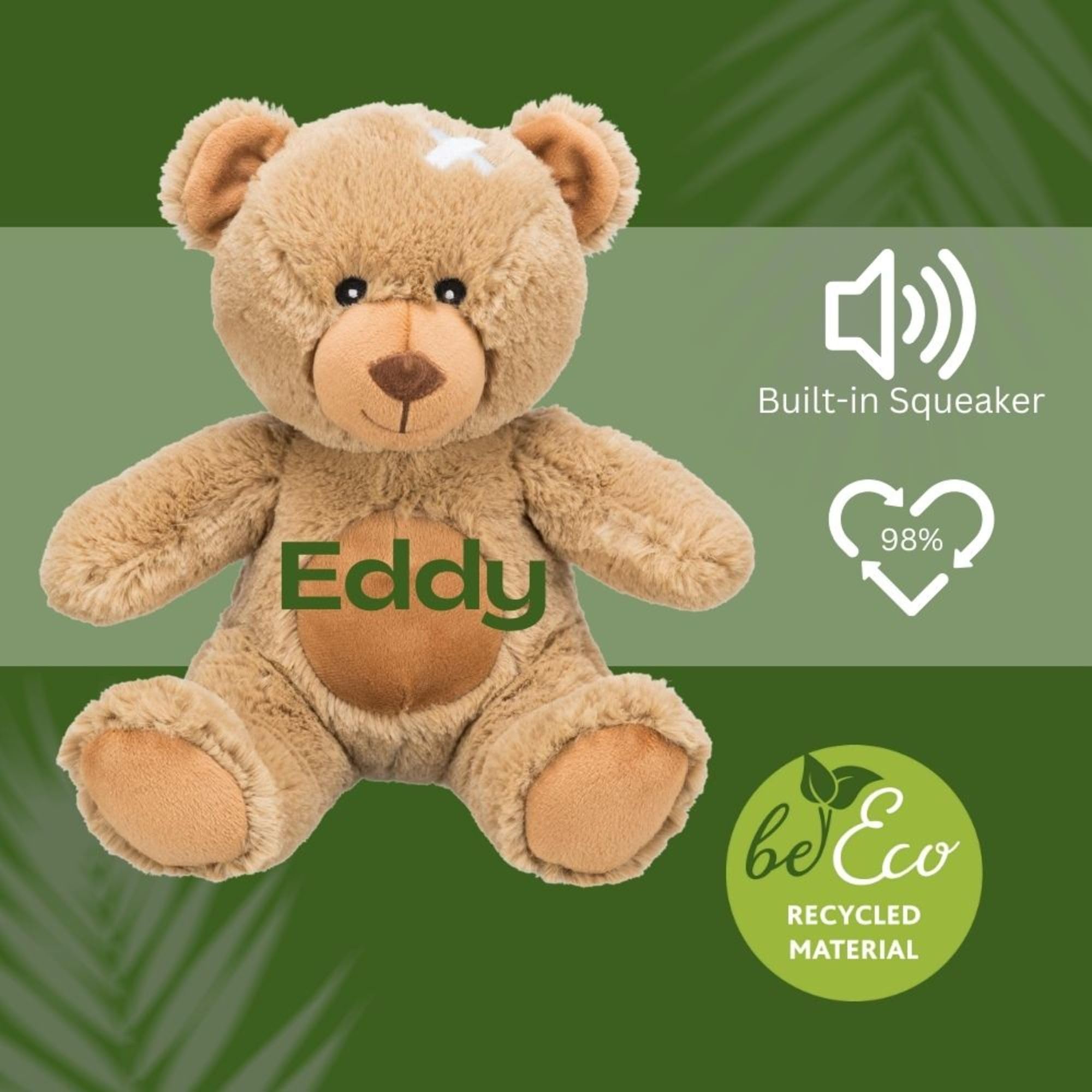 TRIXIE Teddy Eddy, 23 cm, Soft teddy bear made from 100% recycled plush, Eco-friendly plush toy for children - Image 4