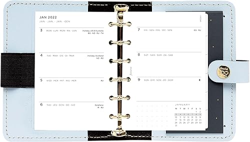 Miniatura 10 de FilofaxDiLoro Filofax The Original Centennial Limited Edition - Agenda organizadora de cuero con bolígrafo DiLoro (Sky 2022, tamaño de papel A5 8.26