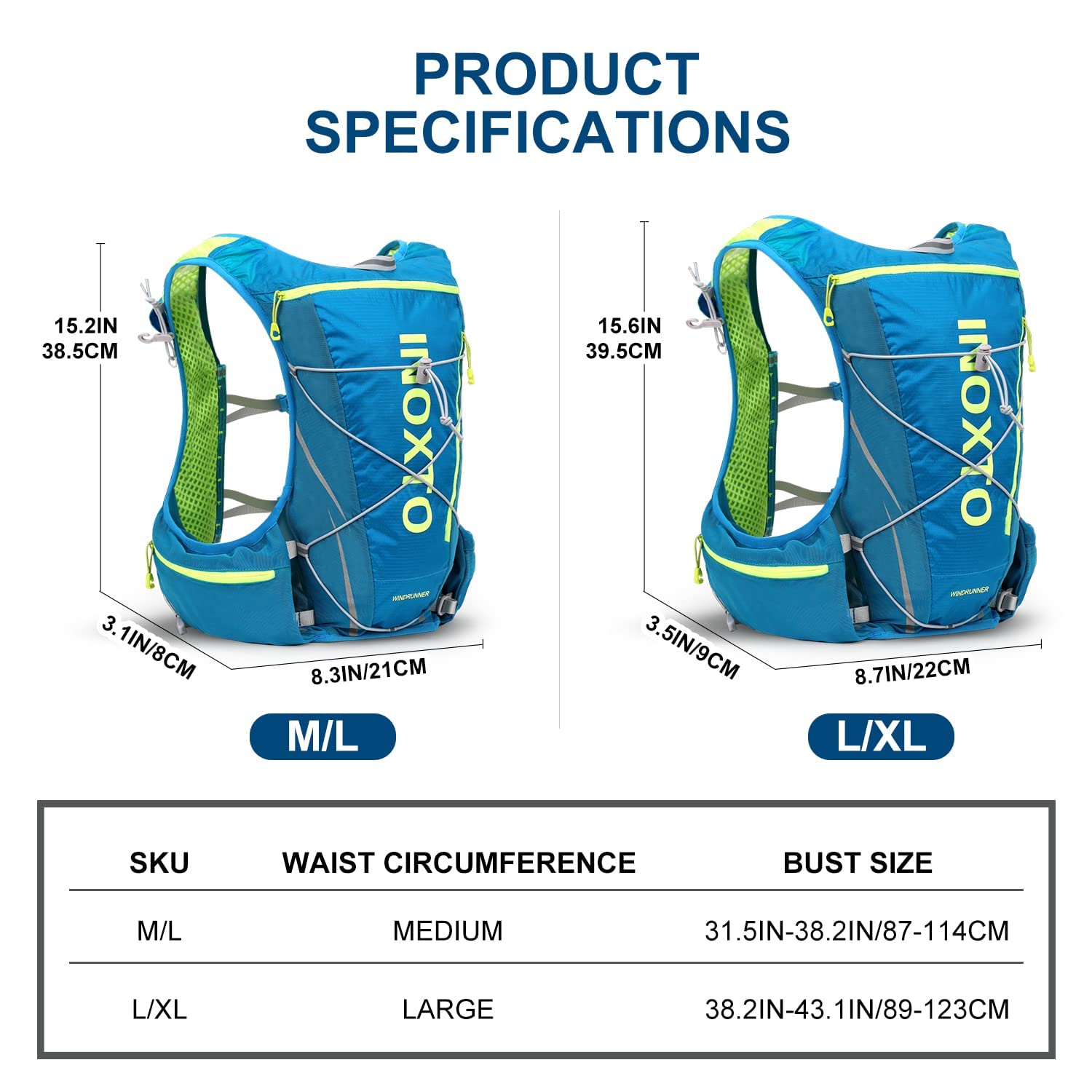 INOXTO Chaleco de hidratación ligero para correr, mochila de hidratación con bolsa de agua de 1.5 L y botella de agua plegable suave de 450 ml para senderismo, correr, ciclismo, carreras para mujeres
