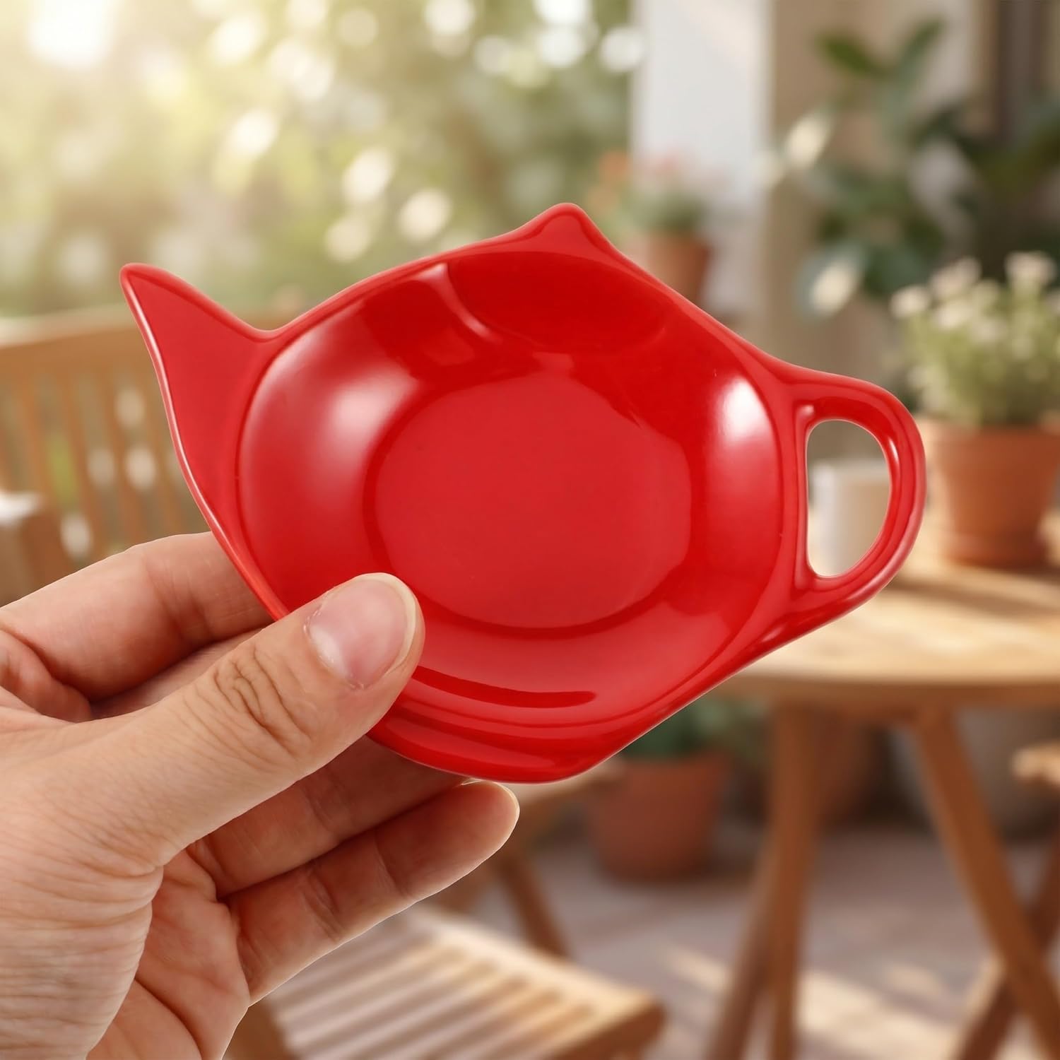 Operitacx 6pcs Ceramic Tea Bag Coasters: Teaspoon Rest Pad, Tea Bag Dish, Seasoning Dish Spoon Rests Saucer Snack Plate for Chips Sauce Dessert