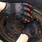 HANDLANDY Heavy Duty Work Gloves Men, Touchscreen TPR Impact Reducing Work Gloves, Non-Slip Breathable Mechanics Gloves