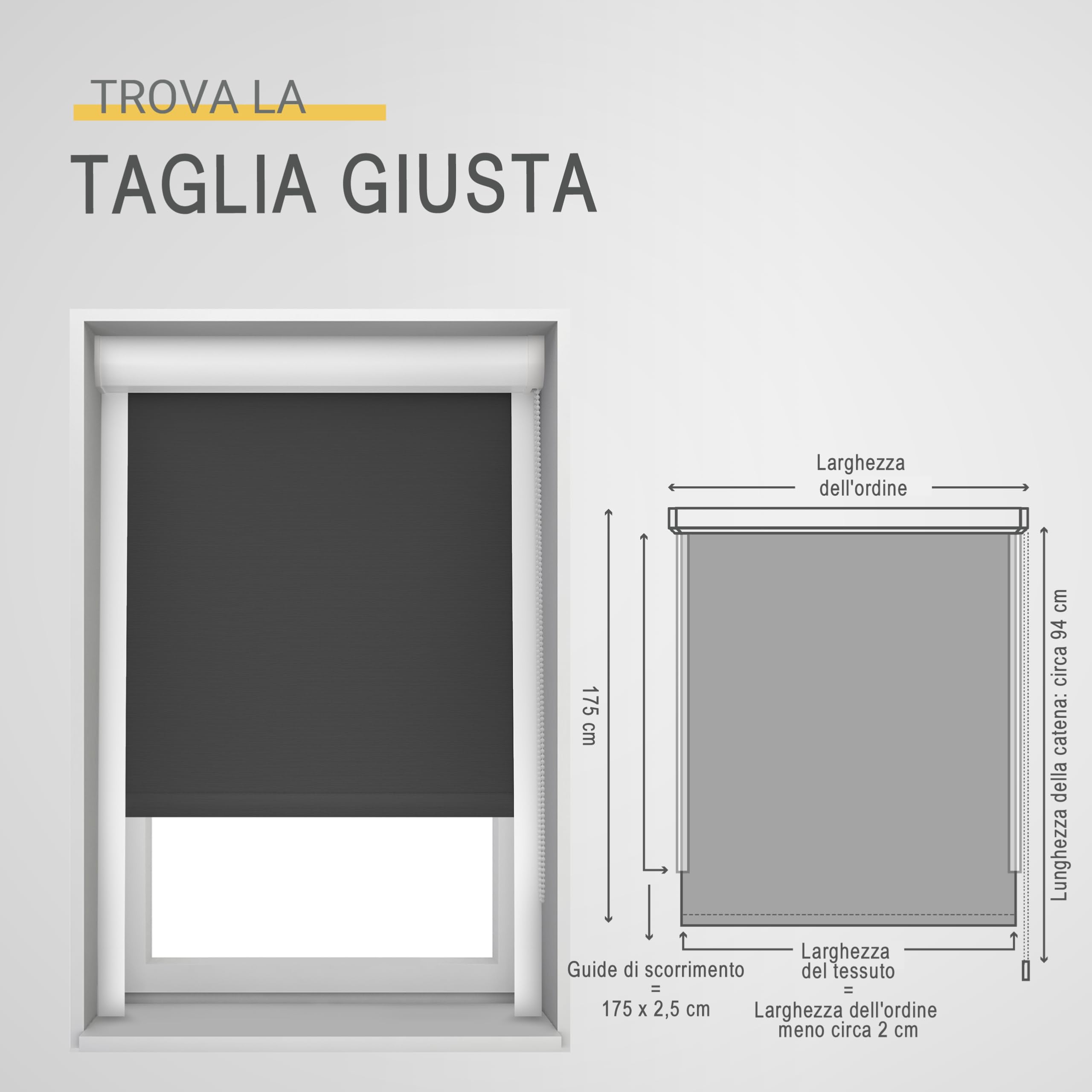 Sol Royal Tenda a rullo oscurante SolReflect K24 - tenda termica e isolante con guide laterali 80x175 antracite installazione senza perforare