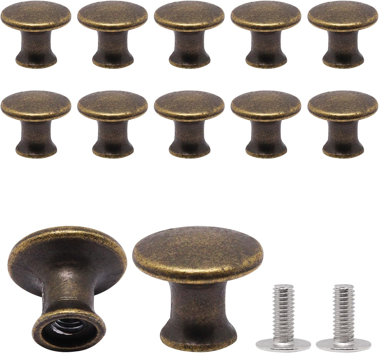 12 Pcs Mini Cabinet Knobs, Vintage Antique Bronze Dresser Knobs, Small Drawer Knob for Jewelry Box Gift Case