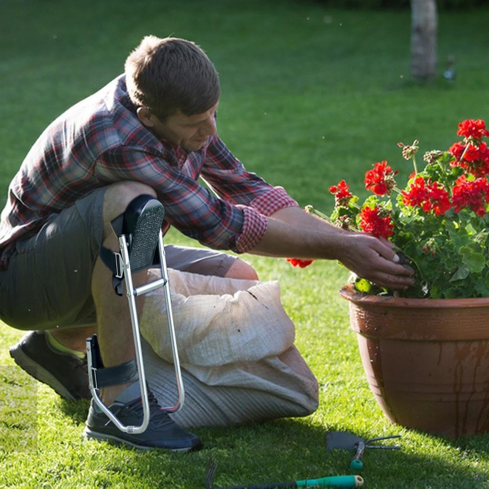 Siège à Genoux pour le Travail Tabouret ergonomique détachable 2 en 1 | Tapis de Genou Pour le soutien de la cheville travaux ferme construction carrelage revêtement de sol nettoyage femmes hommes