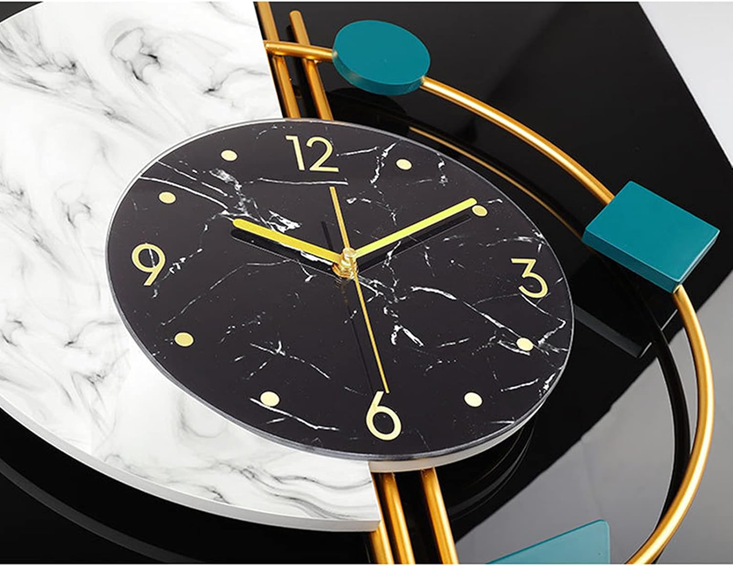 22" Marble Wall Clock Nordic Style Creative Luxury Wall Clock Silent Non-Ticking Silent Battery Operated Living Room Mid Century Decorative Big Clock