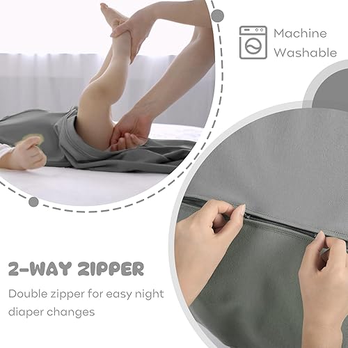 Miniatura 4 de Yoofoss Saco de dormir para bebé de 6 a 12 meses, 100% algodón con cremallera de 2 vías, TOG 0.5, saco de dormir para niños pequeños, cómodos,