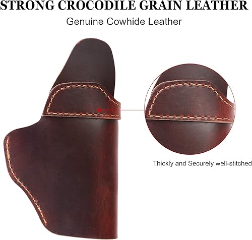 Miniatura 6 de Funda de cuero para Sig P365 X Macro, IWB Carry Gun Holsters para Glock 19 43X 44 48Ruger 57Springfield Hellcat ProXDSTaurus G2C G3C GX4M & P 0.354