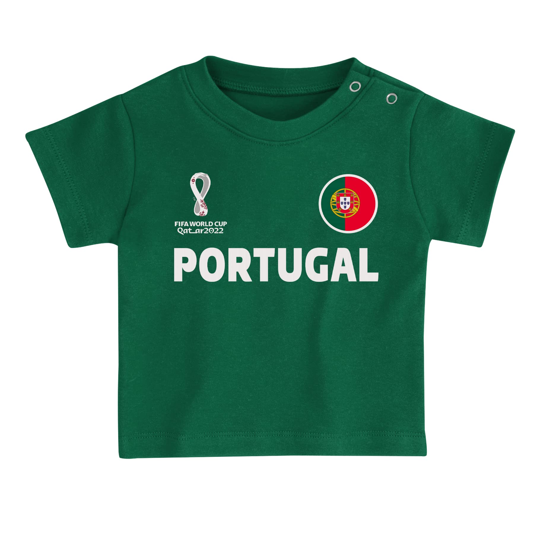 FIFA Unisex Kids oficjalny zestaw koszulek i spodenek Mistrzostw Świata w Piłce 2022 - Portugalia - zestaw koszulek i spodenek (1 szt.), ZIELONY, 12 miesi?cy