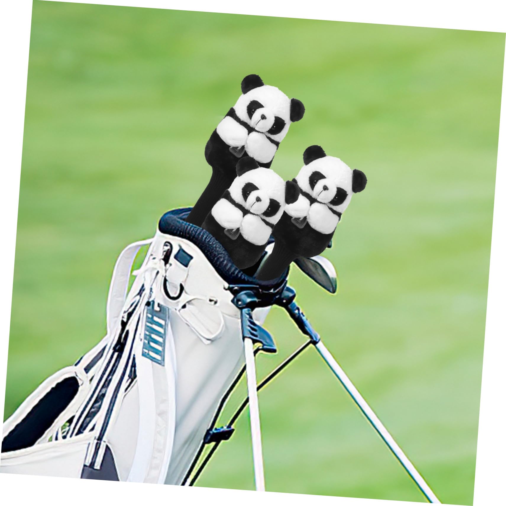 Funda para Palos de Golf Diseño de Panda Algodón y Tela Forro Engrosado Flexible Cubierta Protectora Ligera para Equipo de Club Accesorios de Golf