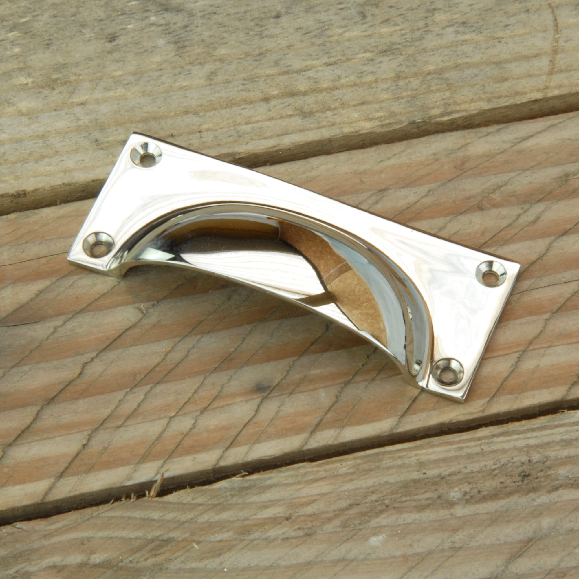 Underground Parts Polished Nickel Solid Brass Cabinet Kitchen Drawer Door Bow Handles Pulls & Knobs (Rectangle Cup Handle 100Mm)