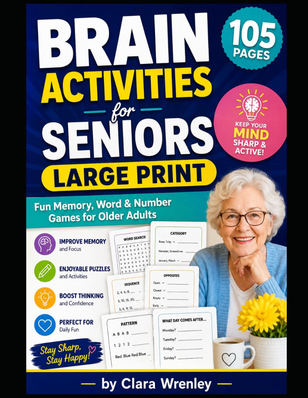 Brain Activities for Seniors Large Print: Fun Memory, Word & Number Games for Older Adults (Brain Games for Seniors Collection)