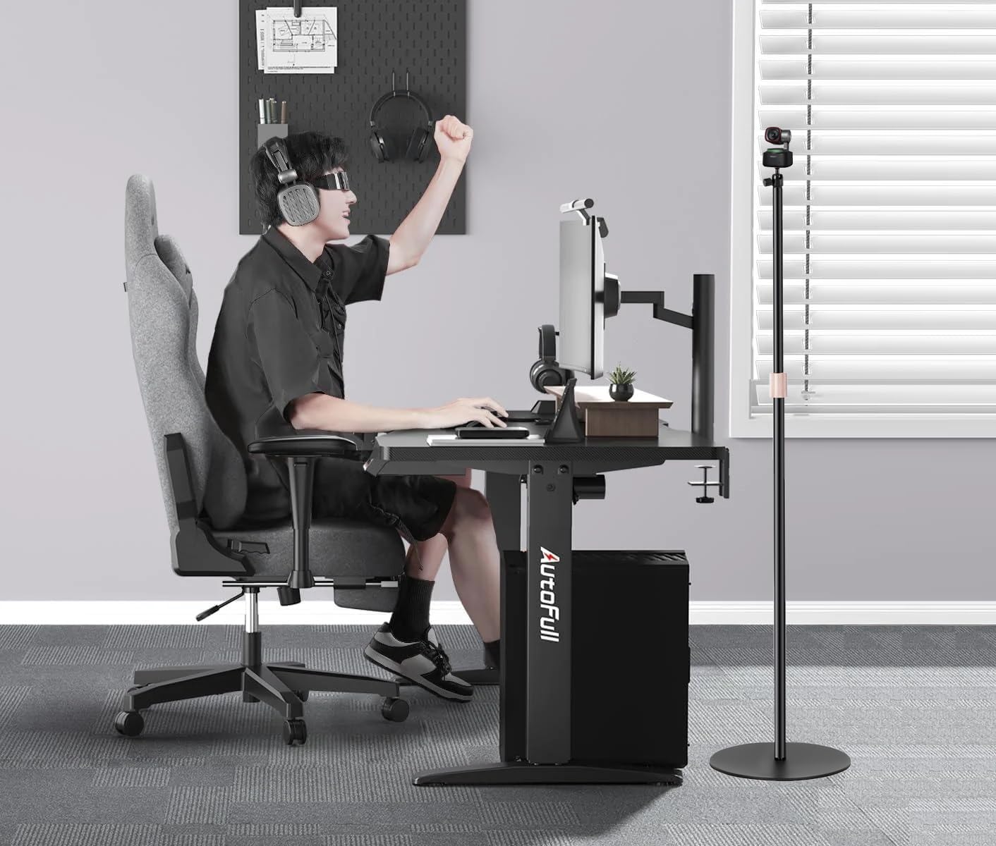 Supporto da terra per webcam da 160 cm, compatibile con OBSBOT Tiny 2/Tiny SE/Meet-2-4K/Meet SE/Meet Webcam