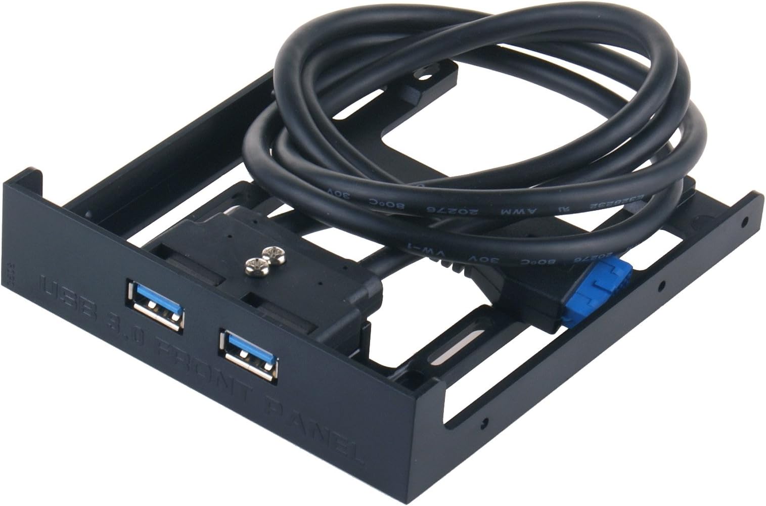 Tccmebius TCC-3508 3.5 inch USB 3.0 Front Panel Floppy disk bay with 2 Port USB 3.0 Hub (20 Pin Connector & 2ft Adapter Cable)