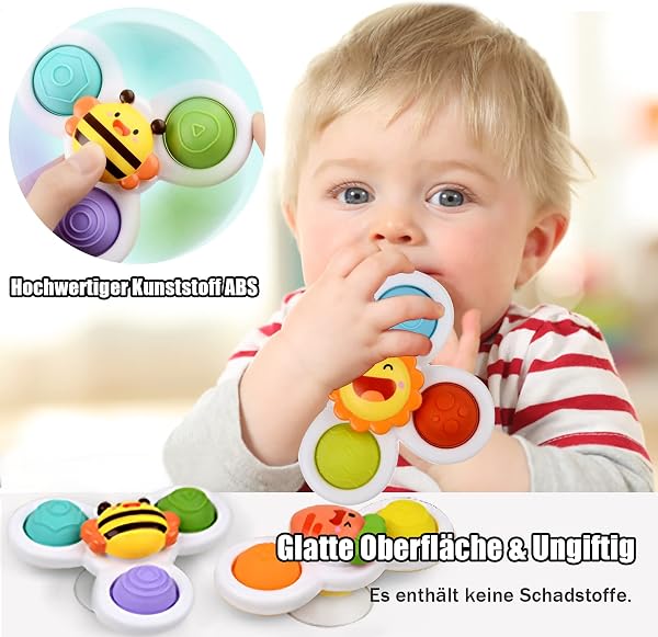 Wholede Gioco Seggiolone Ventosa Spinner Trottola Giochini per Neonati Giochi da Bagno per Bambini - 4